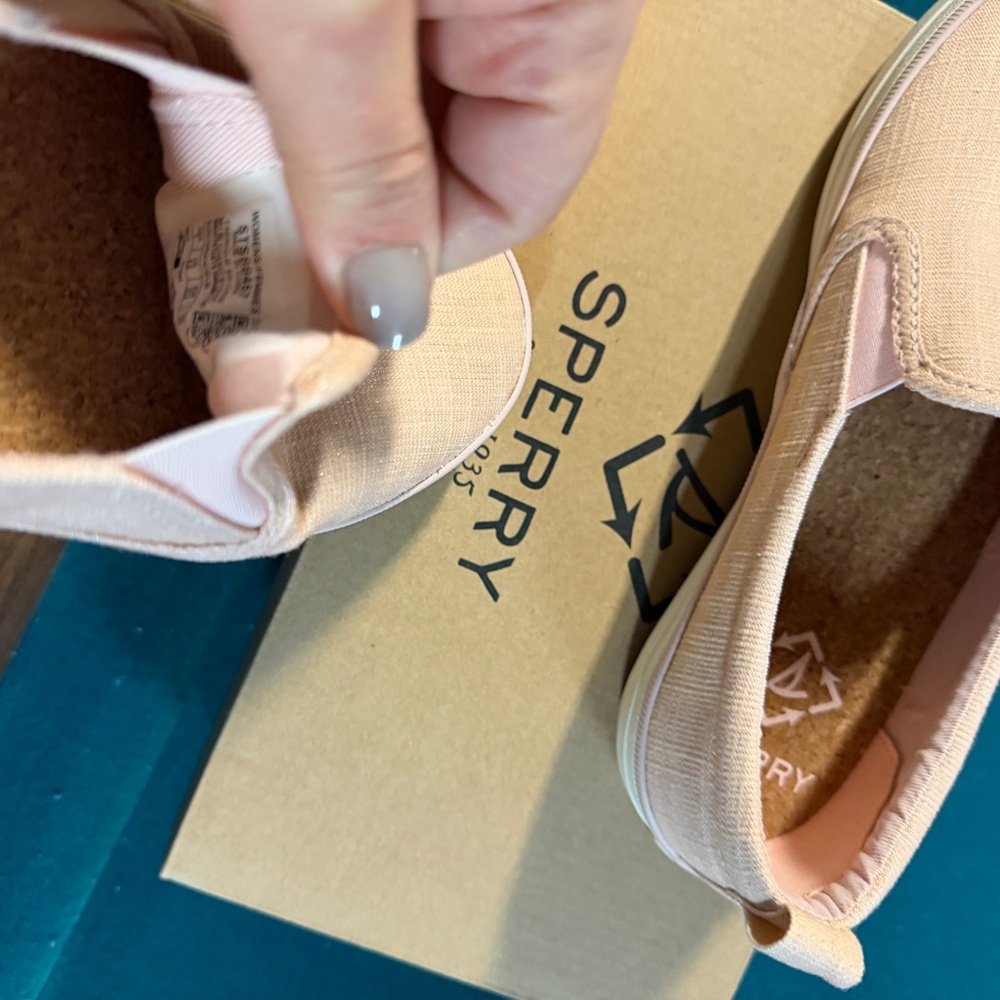 Sperry Women's Slip-On Canvas Sneakers in Light Pink